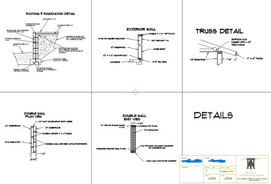 Construction details sheet